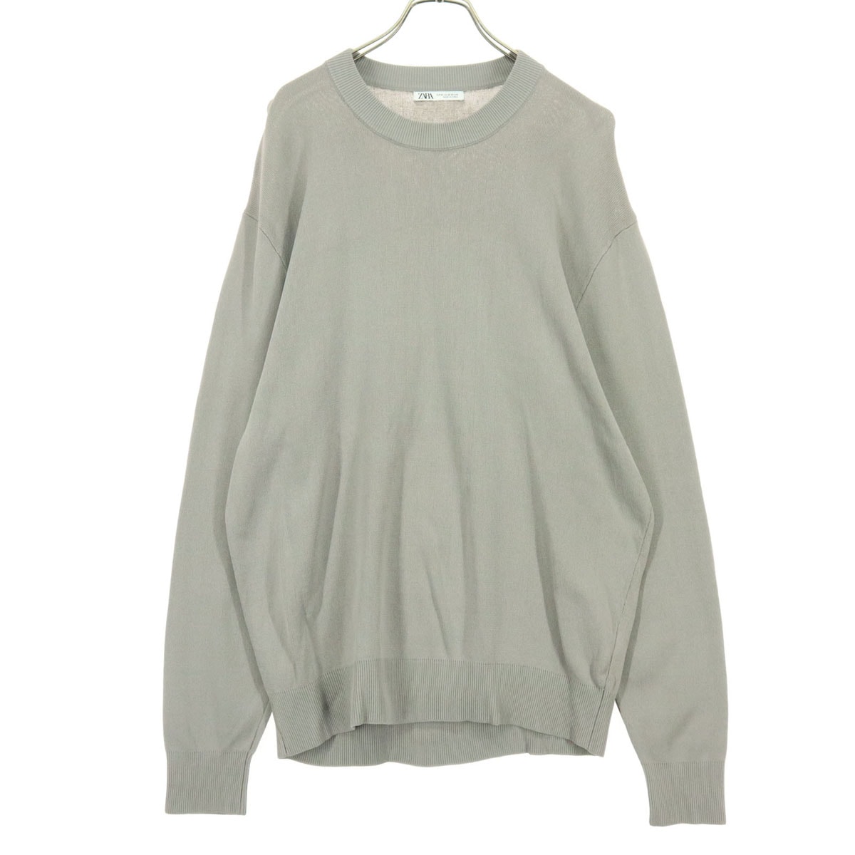 ZARA ザラ 長袖 クルーネック ニット M グレー
