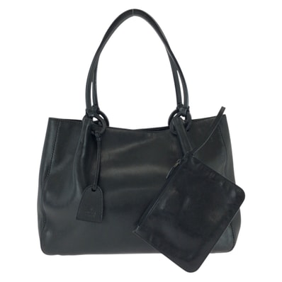 GUCCI グッチ ブラック 黒 シルバー金具 レザー トートバッグ ハンドバッグ 604238 【中古】