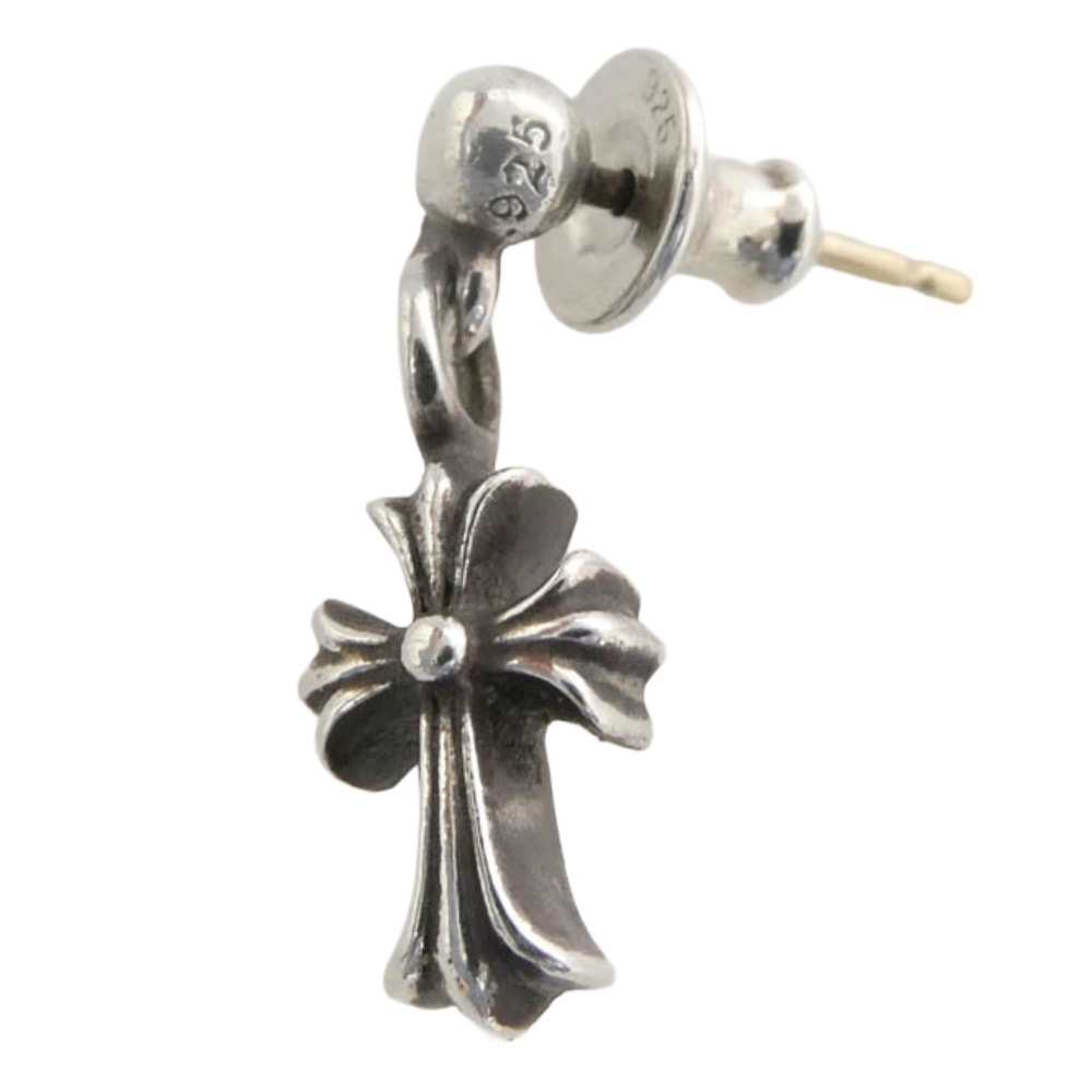 Chrome Hearts Drop Stack CH Cross Earrings "Silver"