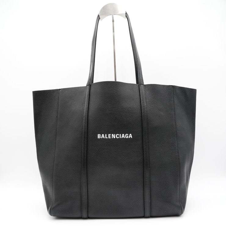 BALENCIAGA(バレンシアガ)エブリデイ トートバッグ ショルダーバッグ ブラック レザー ロゴプリント 大容量 肩掛け レディース メンズ ユニセックス【中古】