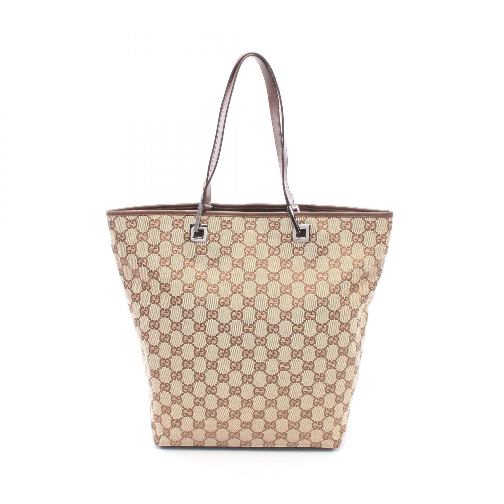 グッチ GUCCI GGキャンバス トートバッグ バッグ キャンバス レザー レディース ベージュ系 / ブラウン系 31243 【中古】
