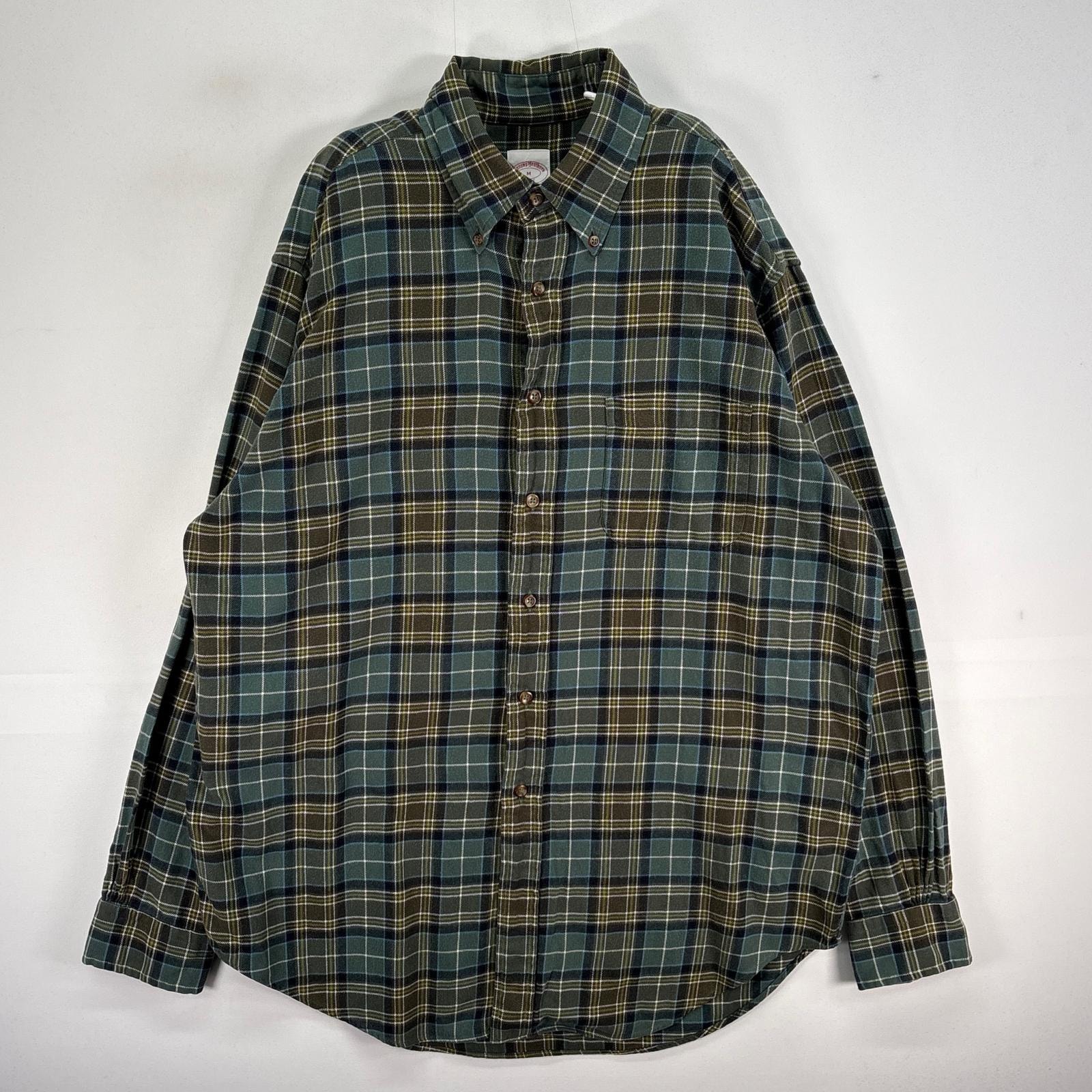 古着 ブルックスブラザーズ Brooks Brothers 長袖シャツ フランネル チェック 346 M グリーン系 マルチカラー メンズ