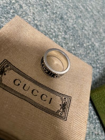 GUCCI Silver Ring With Double G
