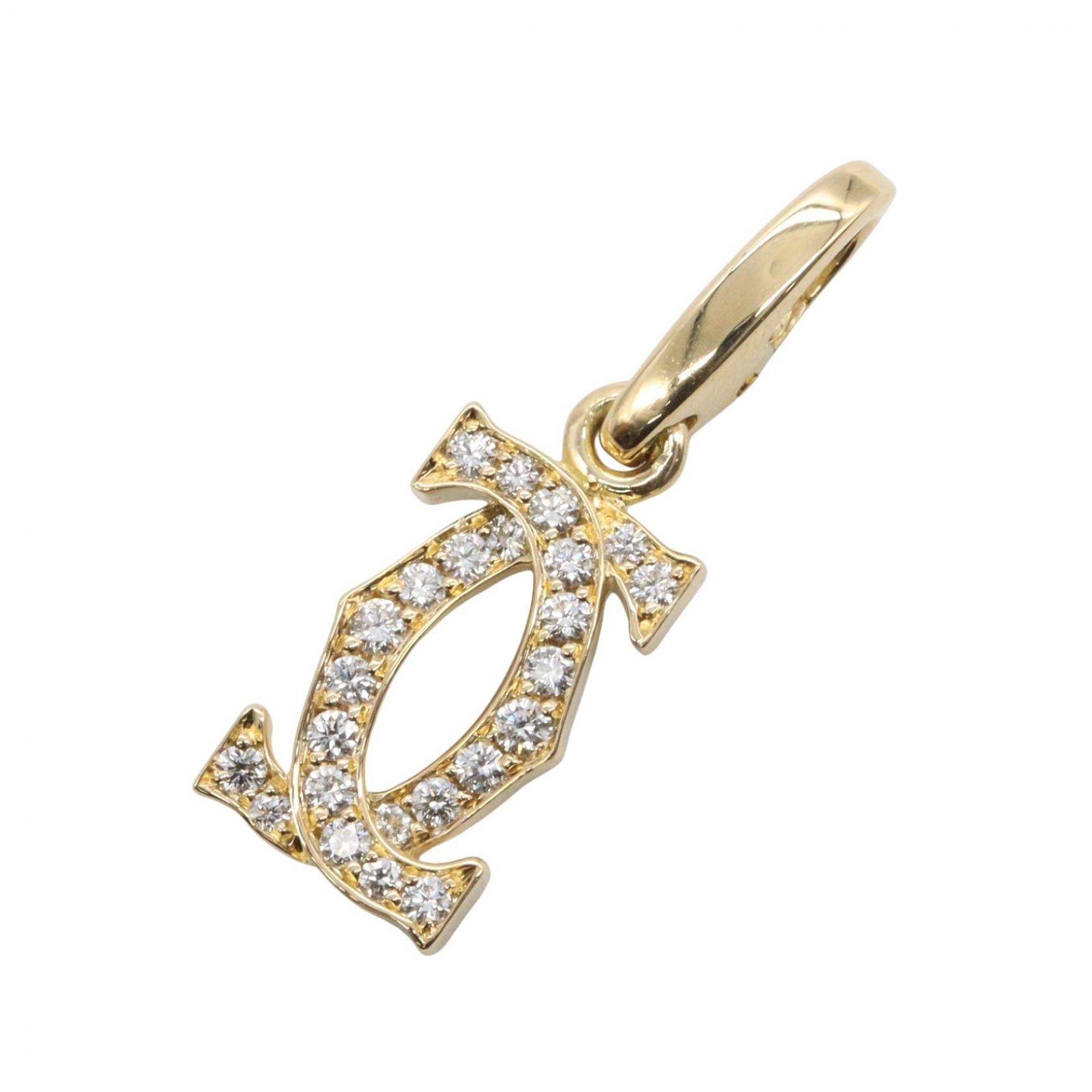 カルティエ CARTIER 2Cチャーム ダイヤ チャーム アクセサリー K18(イエローゴールド) ダイヤモンド メンズ レディース ゴールド系 / クリア系 【中古】