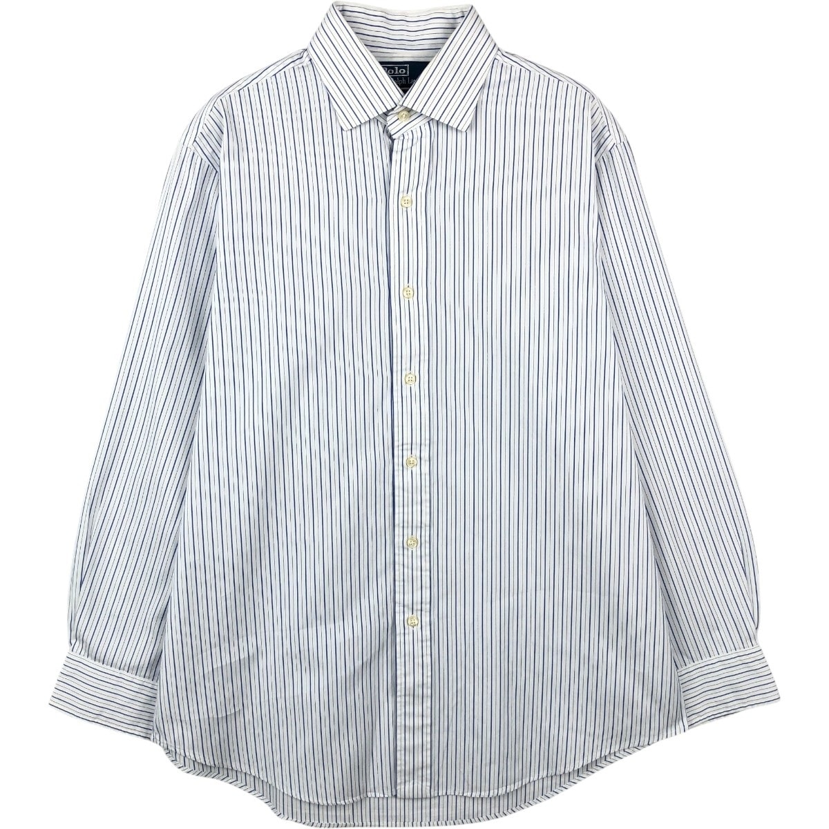 古着 ラルフローレン Ralph Lauren POLO by Ralph Lauren REGENT CUSTOM FIT 長袖 コットンストライプシャツ メンズL相当/eaa661323
