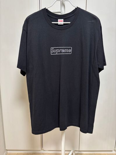 Supreme KAWS Chalk Logo Tee "Black"