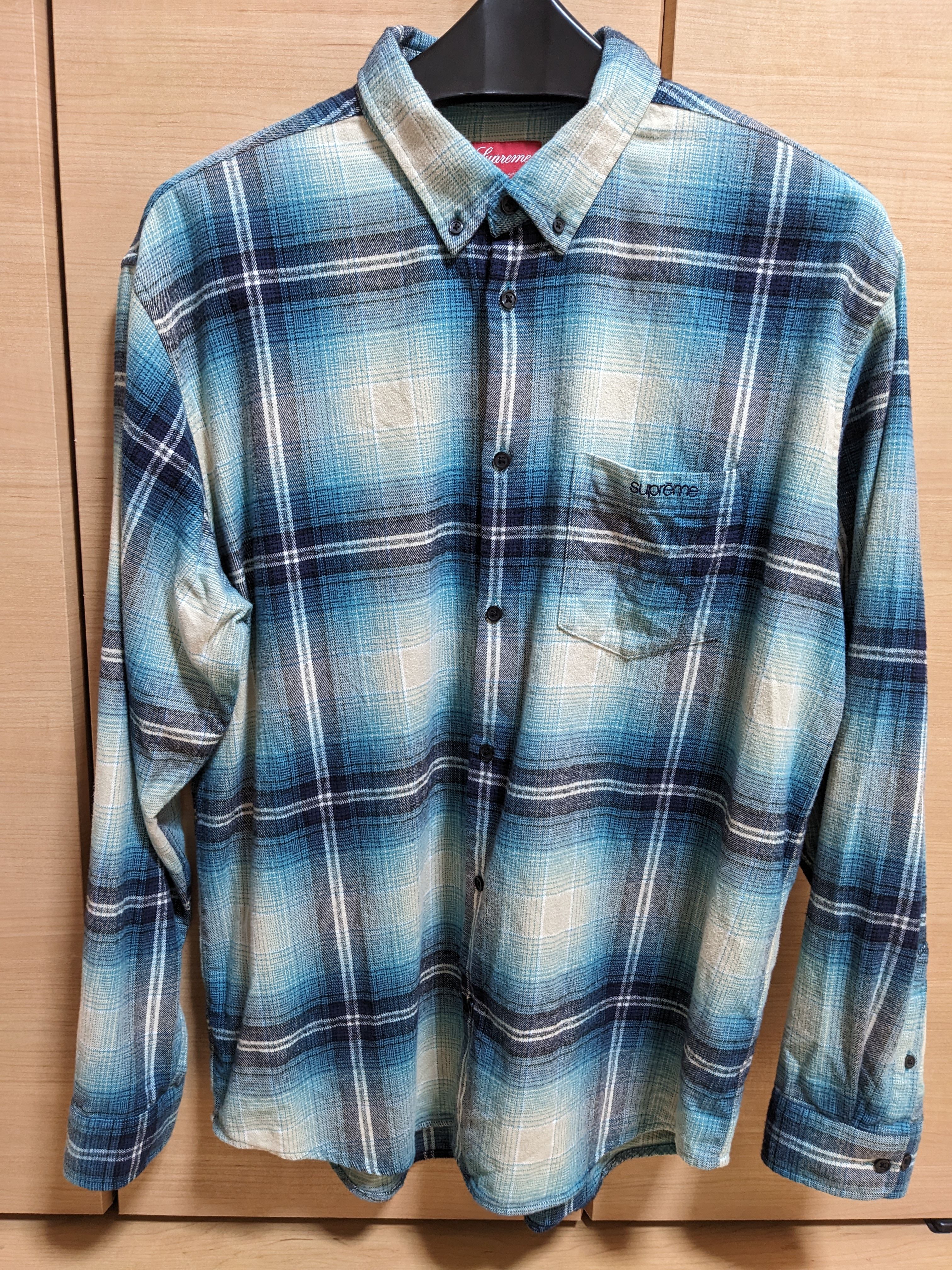 Supreme Shadow Plaid Flannel Shirt "Blue"