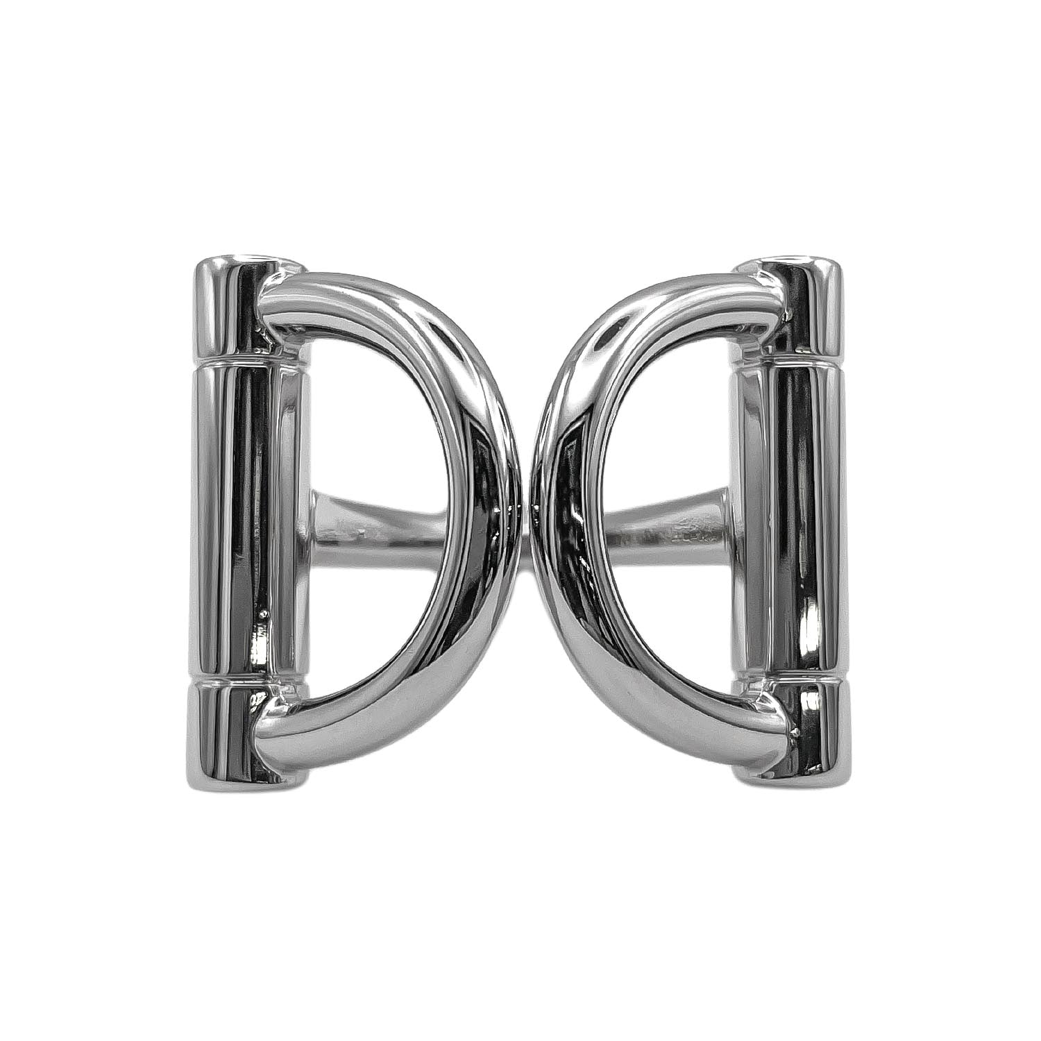 HERMES 에르메스 더블 D 미니 스카프 링 홀스빗 메탈 실버 유니섹스 [중고]
