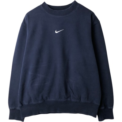 古着 ナイキ NIKE ワンポイント センターロゴ スウェットシャツ トレーナー メンズM相当/eaa629550