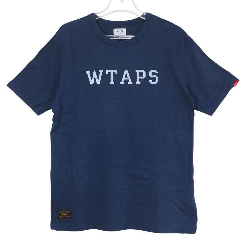 WTAPS ダブルタップス 13SS DESIGN S/S/TEE.ECR 131ATDT-CSM14 デザイン ショートスリーブ クルーネック Tシャツ ネイビー カレッジ カットソー 半袖 サイズM