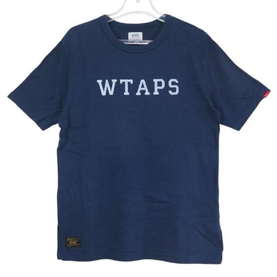 WTAPS ダブルタップス 13SS DESIGN S/S/TEE.ECR 131ATDT-CSM14 デザイン ショートスリーブ クルーネック Tシャツ ネイビー カレッジ カットソー 半袖 サイズM