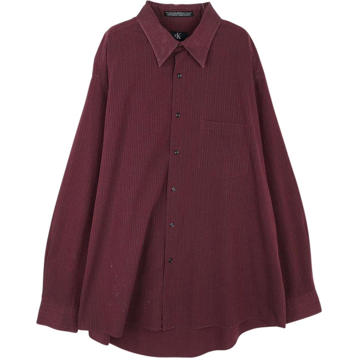 古着 90~00年代 カルバンクライン Calvin klein 長袖 コットンストライプシャツ メンズXL相当/eaa625228