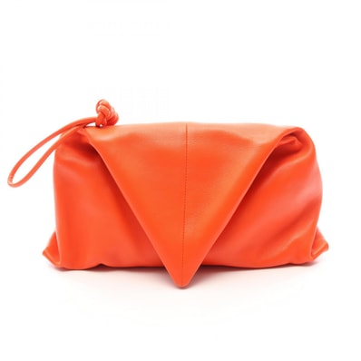 ボッテガヴェネタ BOTTEGA VENETA トライアングル セカンドバッグ クラッチバッグ バッグ レザー レディース オレンジ系 【中古】
