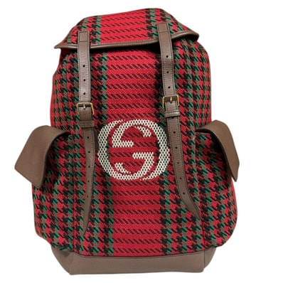 グッチ ハウンドトゥース&ストライプ リュック・デイパック ウール 625939 メンズ GUCCI 中古