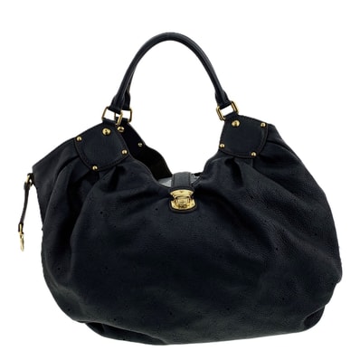 LOUIS VUITTON ルイ・ヴィトン L トートバッグ M95765 モノグラムマヒナ ブラック ゴールド金具 レディース【中古】