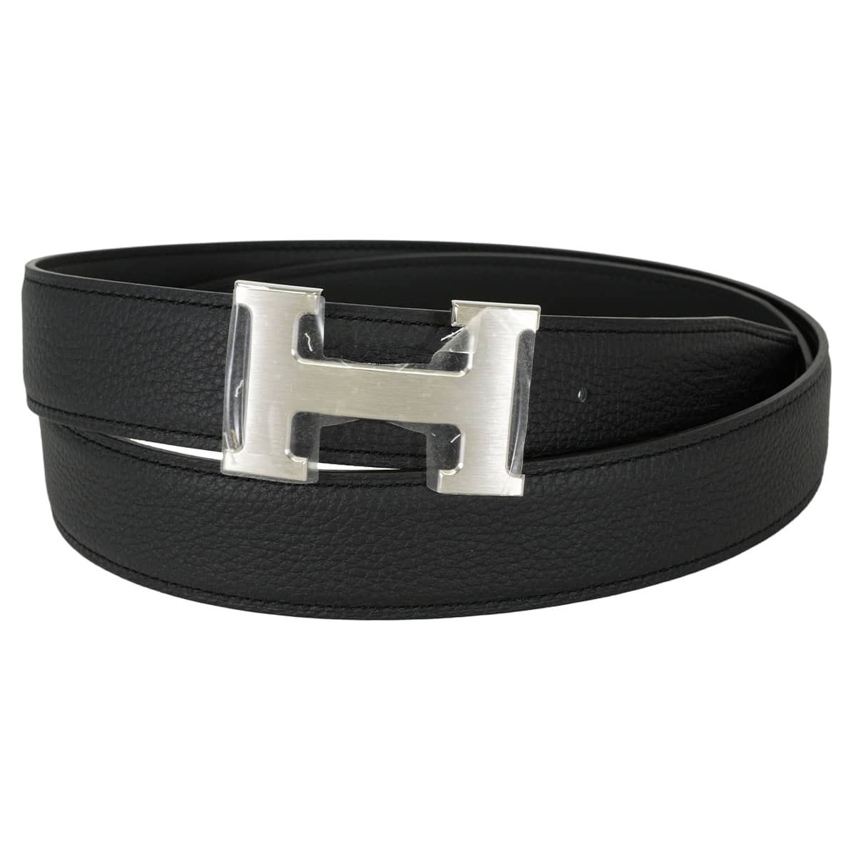 HERMES エルメス ベルト Hベルト コンスタンス32 リバーシブル 黒 (ブラック) トゴ/スイフト #95 マットシルバー金具 K刻印 [紙袋・リボン付] 新品