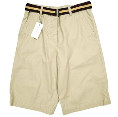 新品 DRIES VAN NOTEN ドリスヴァンノッテン 24SS PULIAN SH BIS 8131 W.W.PANTS ベルテッドツイルショーツ 241-010948-8131-103 34 BEIGE 定価112,200円 チノ ショートパンツ