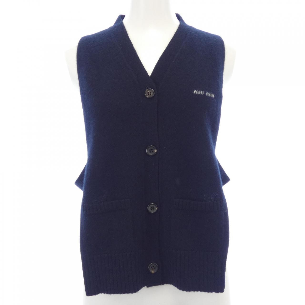 MIU MIU Women's Cashmere Vest "Midnight Blue"