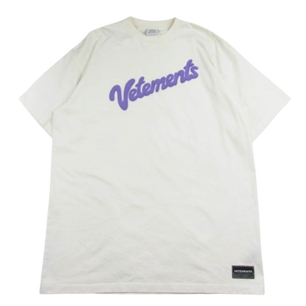 VETEMENTS ヴェトモン Tシャツ 21SS UE51TR760W スウィートロゴオーバーサイズ Tシャツ 半袖カットソー ホワイト系 S【中古】