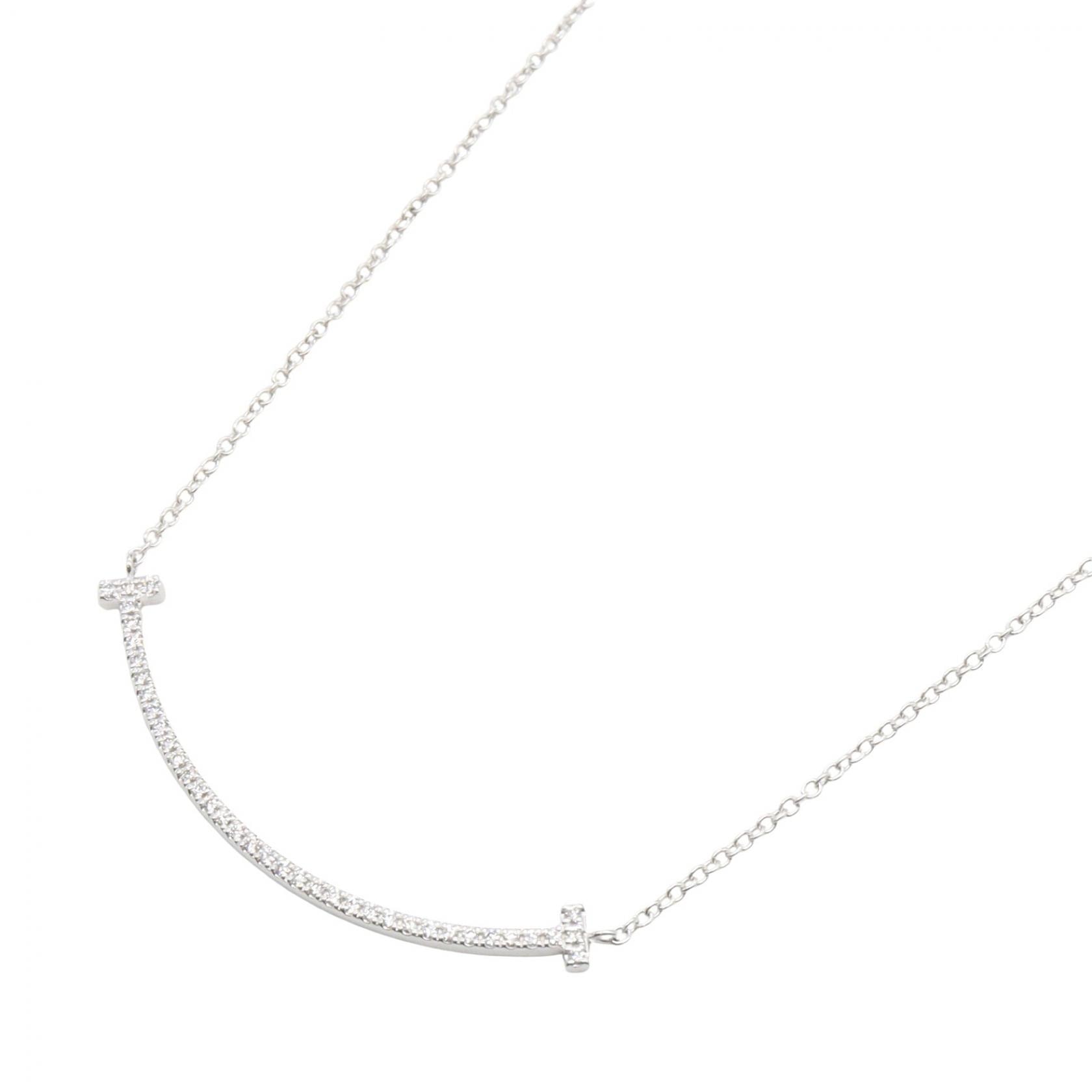 ティファニー TIFFANY&CO Tスマイル ダイヤ ネックレス スモール ネックレス ジュエリー K18WG(ホワイトゴールド) ダイヤモンド レディース シルバー系 / クリア系 63058793 【中古】