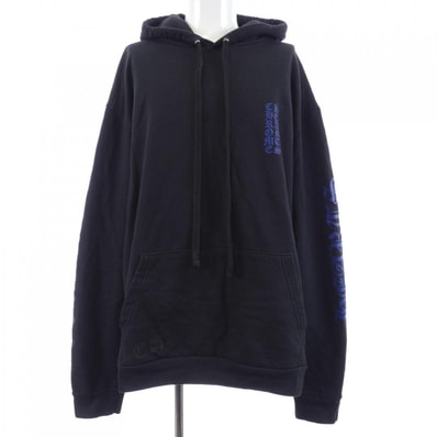 Chrome Hearts Vertical Logo Pullover Hoodie "Black/Blue"