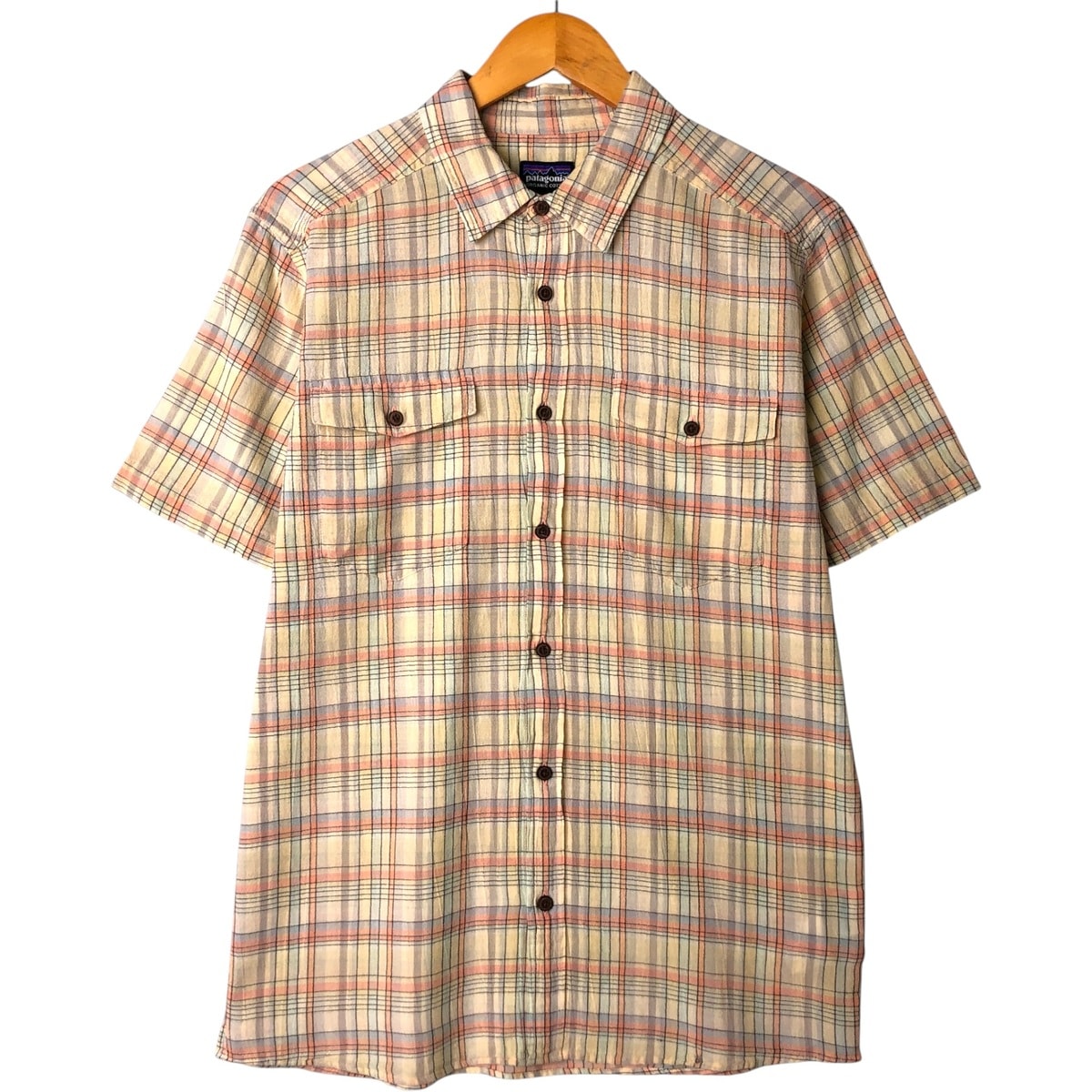 古着 パタゴニア Patagonia バックステップシャツ 53139SP16 半袖 コットン チェックシャツ ボックスシャツ メンズM相当/eaa576932