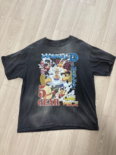 SAINT Mxxxxxx x ONE PIECE OP_SS T-Shirt/Luffy "Black"