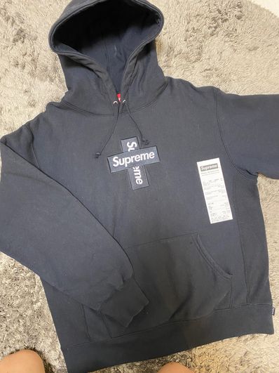 Supreme Cross Box Logo Hooded Sweatshirt "Black"