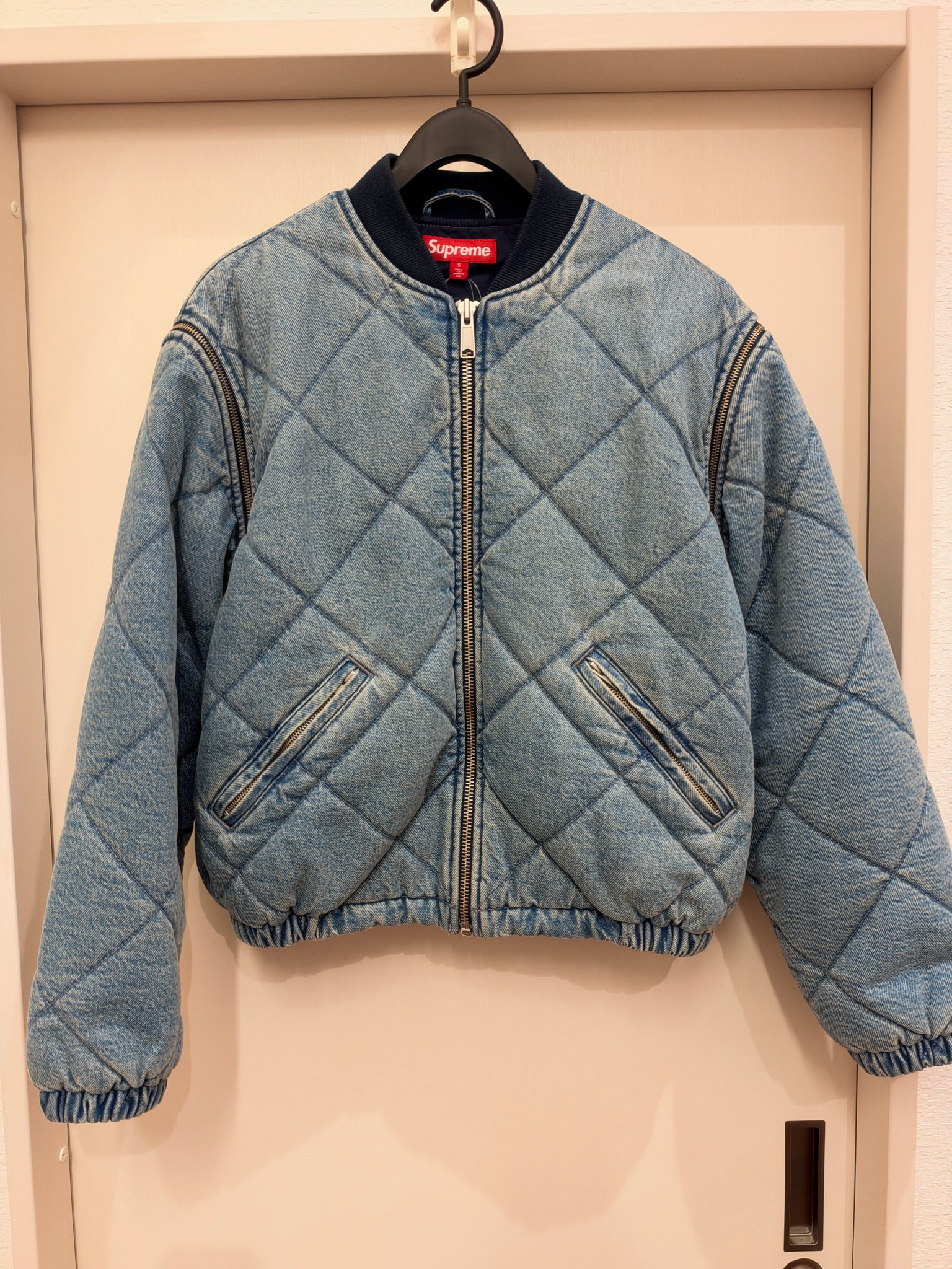 Supreme Zip-Off Sleeve Quilted Bomber Jacket "Denim"