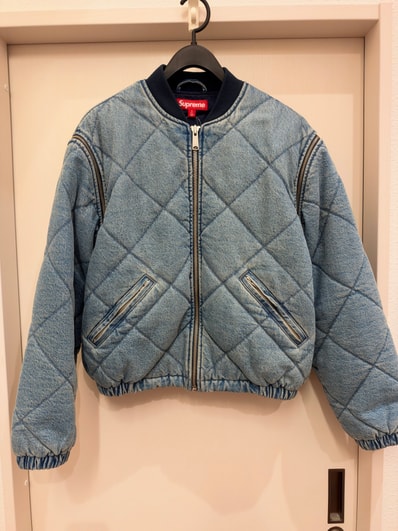 Supreme Zip-Off Sleeve Quilted Bomber Jacket "Denim"