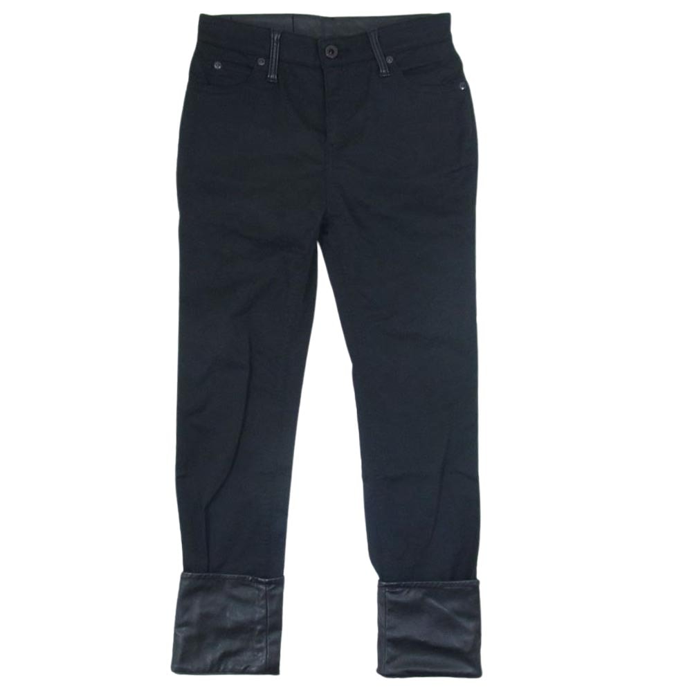HYSTERIC GLAMOUR ヒステリックグラマー パンツ 0551AP05 裏地フェイクレザー切替 ストレッチスキニー アンクル パンツ ブラック系 XS【中古】
