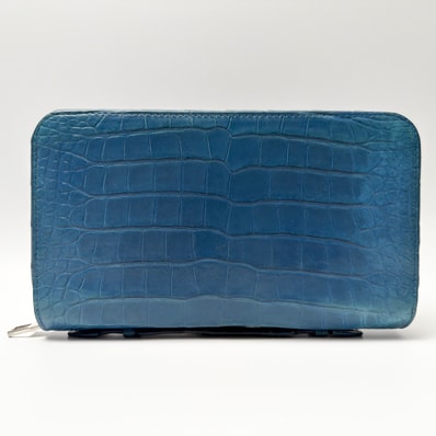 ルイヴィトン ジッピーXL ラウンドファスナー 長財布 エキゾチックレザー ブルー クラッチバッグ セカンドバッグ メンズ レディース