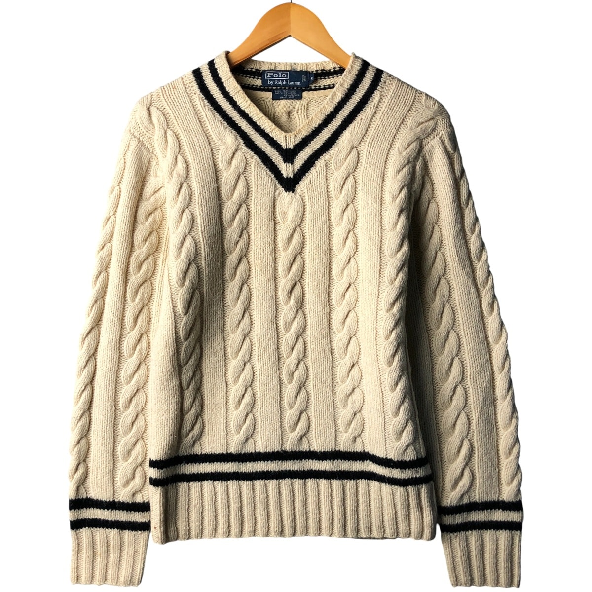 古着 ラルフローレン Ralph Lauren POLO by Ralph Lauren HAND KNIT アルパカ混 チルデンニットセーター メンズS相当/eaa603895