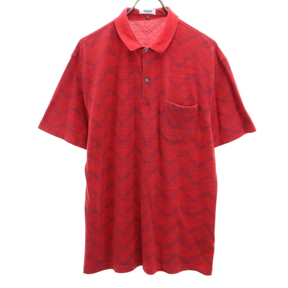 KENZO ケンゾー 半袖 ポロシャツ 3XL レッド ビッグサイズ