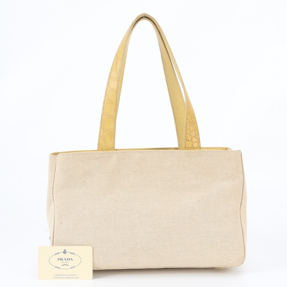 ■美品 プラダ クロコダイル エンボス B8062 トート バッグ