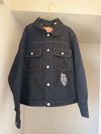 Stussy x LEVI'S Crispy Rinse Trucker "Black/Brown"