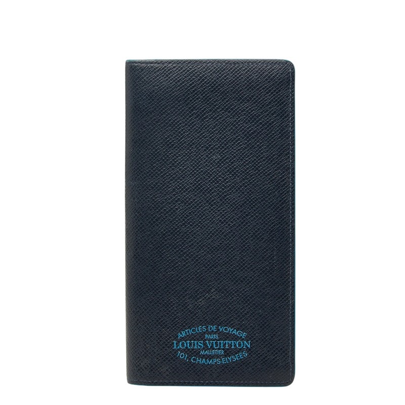 ルイ ヴィトン タイガ ポルトフォイユ ブラザNM 長財布 M30387 ブルーマリーヌ ブルー レザー メンズ LOUIS VUITTON 【中古】