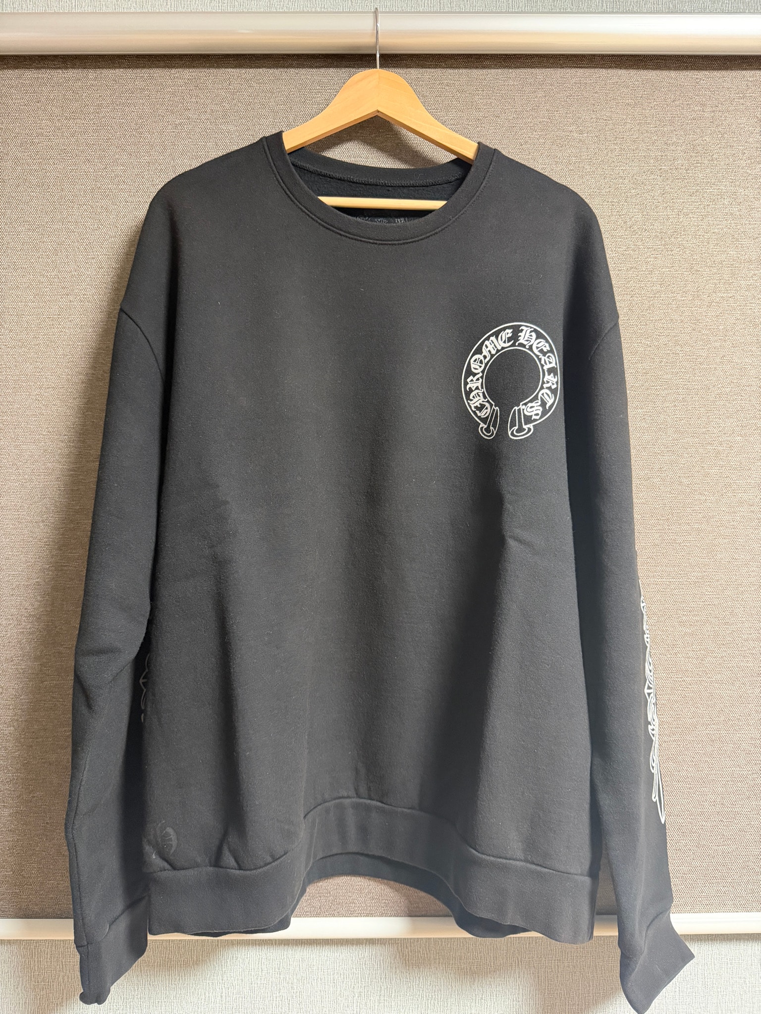 Chrome Hearts Floral Cross Horseshoe Back Print Sweatshirt "Black"