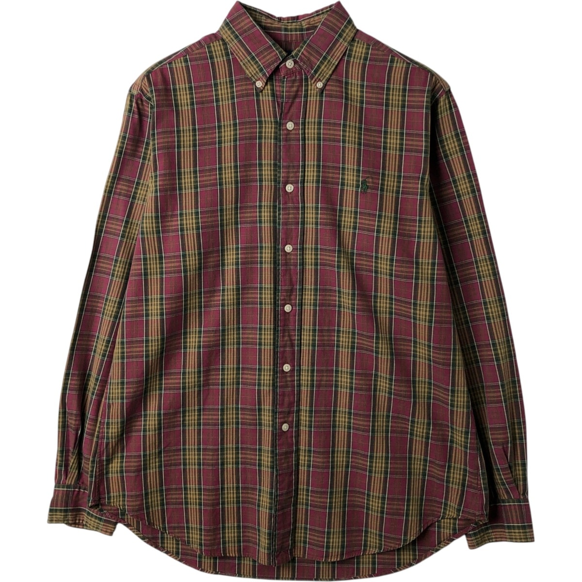 古着 ラルフローレン Ralph Lauren CLASSIC FIT 長袖 ボタンダウンチェックシャツ メンズM相当/eaa614284