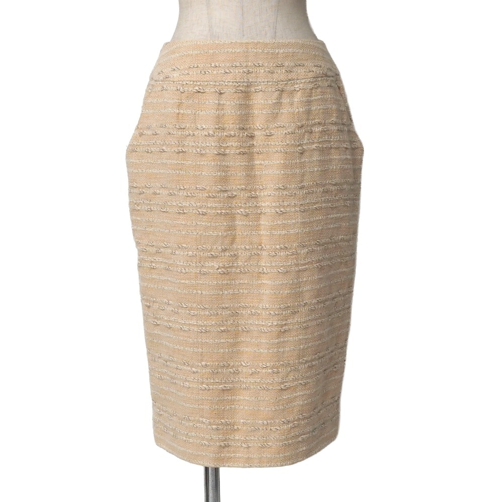 CHANEL シャネル ヴィンテージ スカート サイズ38 99A ツイード タイトスカート CCロゴボタン フランス製 ブランド古着【中古】20260417/RA9061