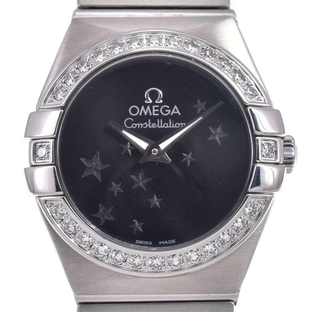値下 オメガ OMEGA 123.15.24.60.01.001 コンステレーション ブラッシュ ダイヤベゼル レディース 美品 保証書付き 腕時計 J#147820