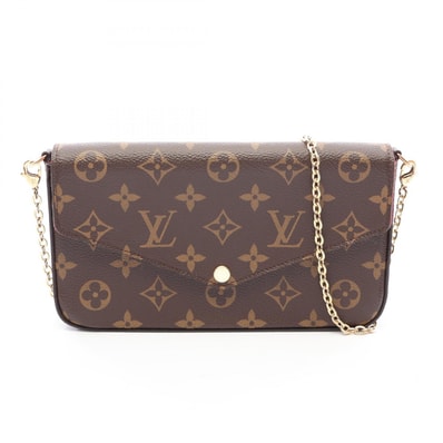 ルイ・ヴィトン LOUIS VUITTON ポシェット フェリシー モノグラム フューシャ ショルダーバッグ バッグ PVCコーティングキャンバス レザー レディース ブラウン系 M61276 【中古】