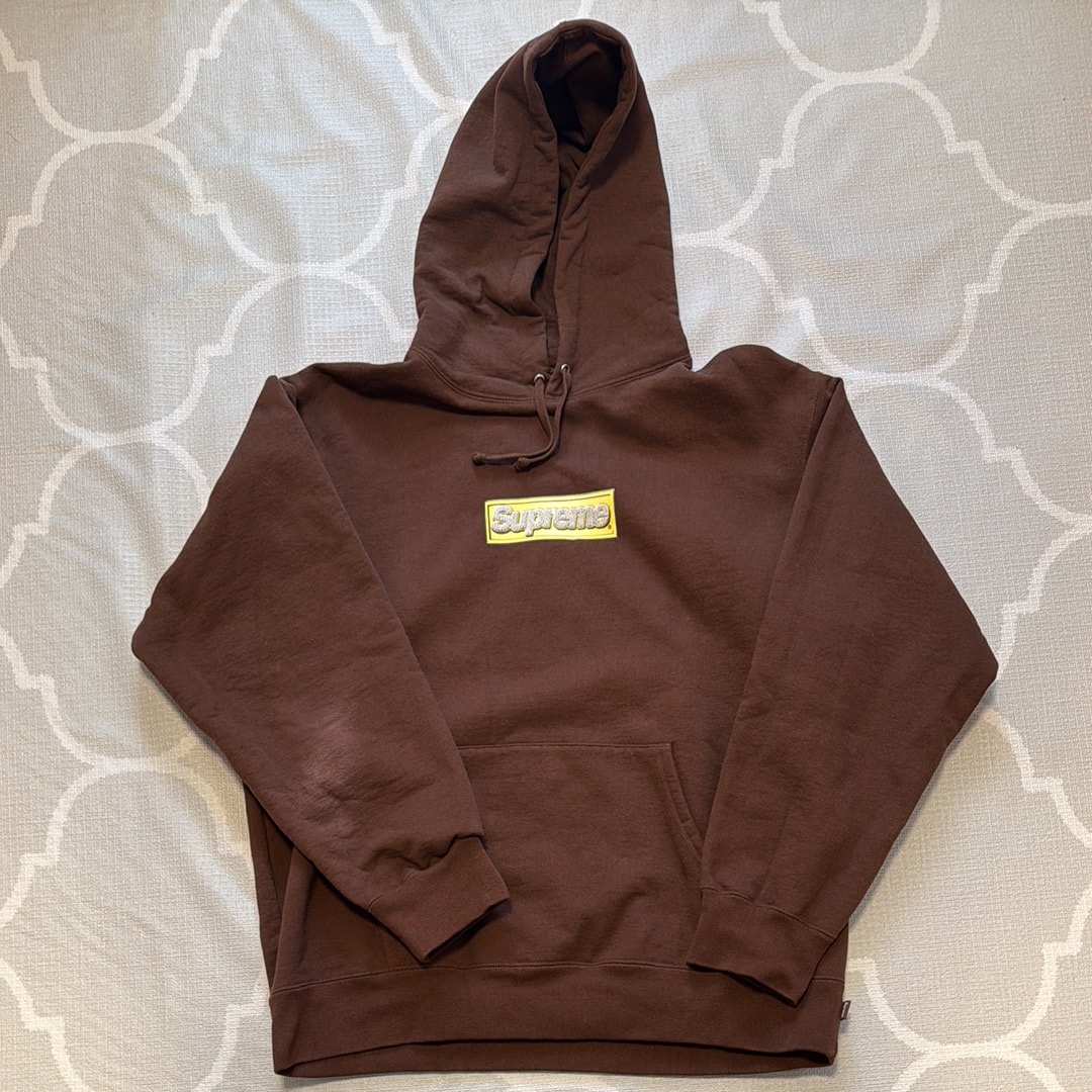 Supreme Bling Box Logo Hooded Sweatshirt "Dark Brown"