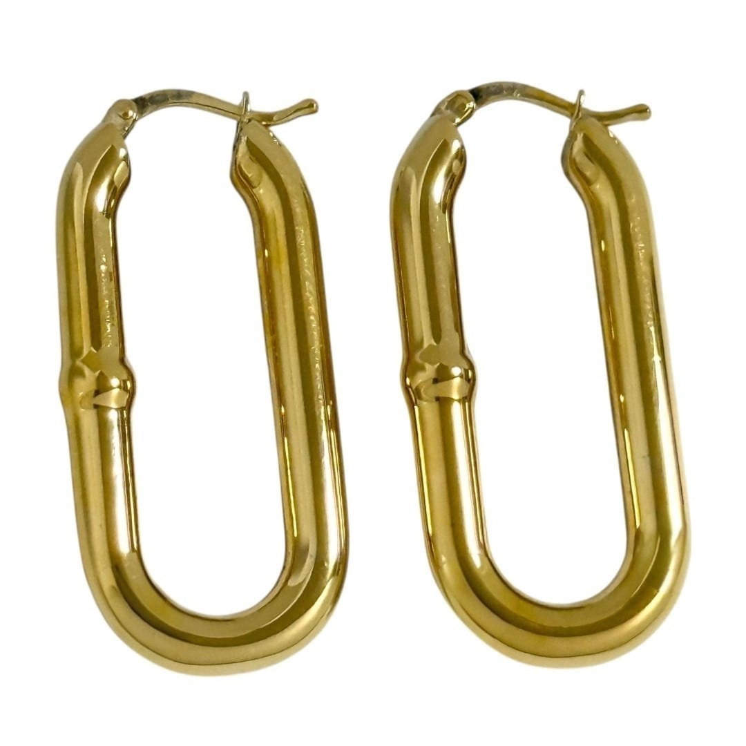 ボッテガヴェネタ レディース チェーン フープピアス シルバー 925 オーバル