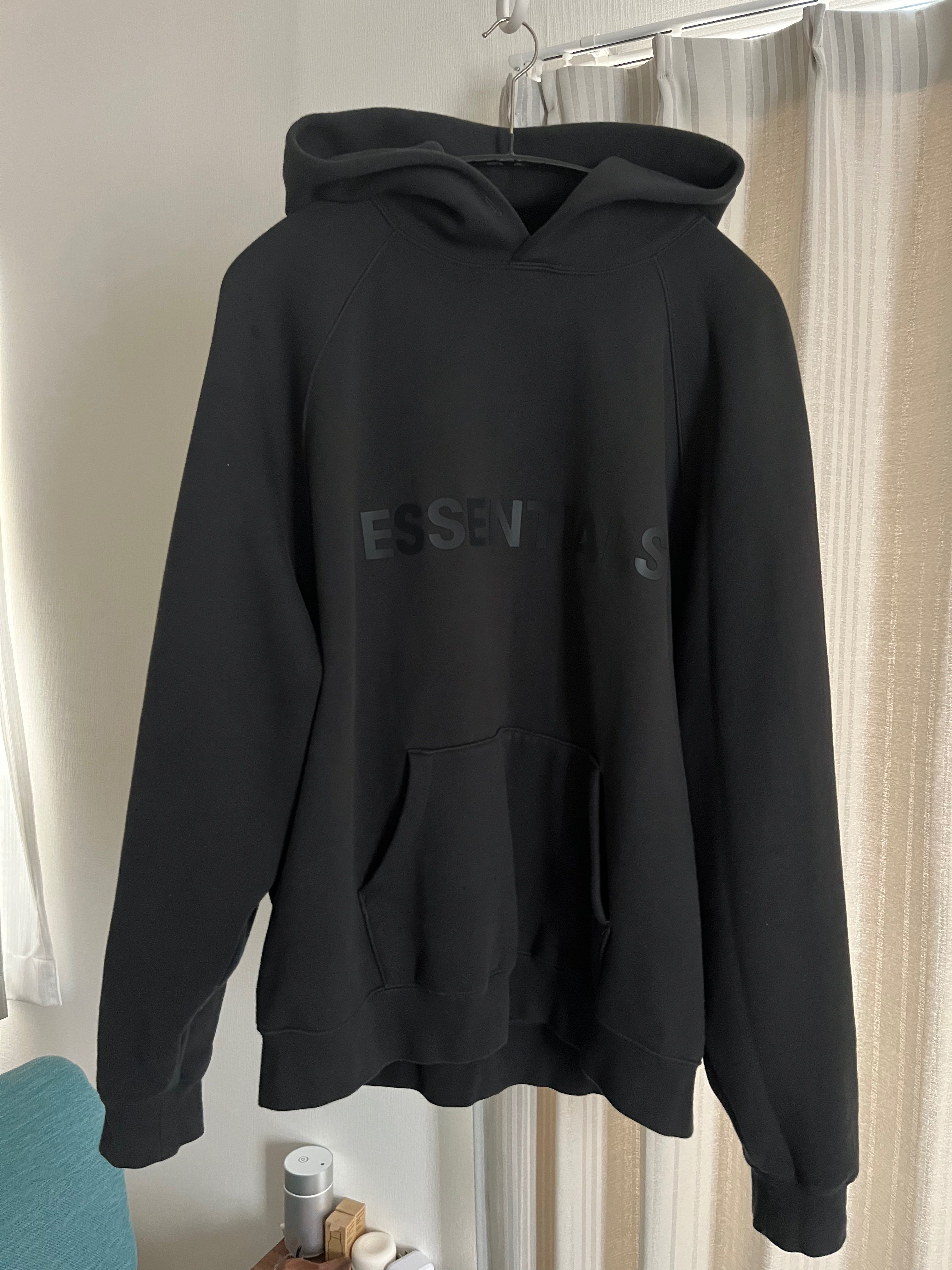 FEAR OF GOD ESSENTIALS 3D Silicon Applique Pullover Hoodie "Black"