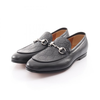 グッチ GUCCI グッチシマ ローファー ローファー 靴 レザー メンズ ブラック系 【中古】