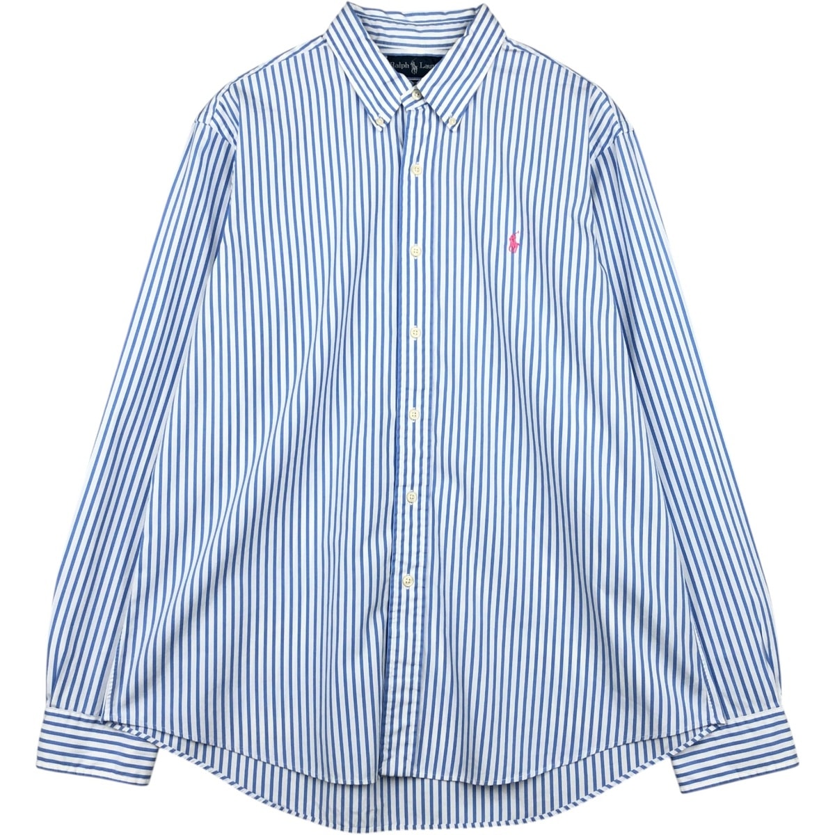 古着 ラルフローレン Ralph Lauren CUSTOM FIT 長袖 ボタンダウンストライプシャツ メンズXL相当/eaa649979