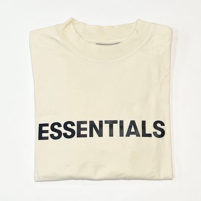 FEAR OF GOD ESSENTIALS 3D Silicon Applique Boxy Long Sleeve T-Shirt "Buttercream"