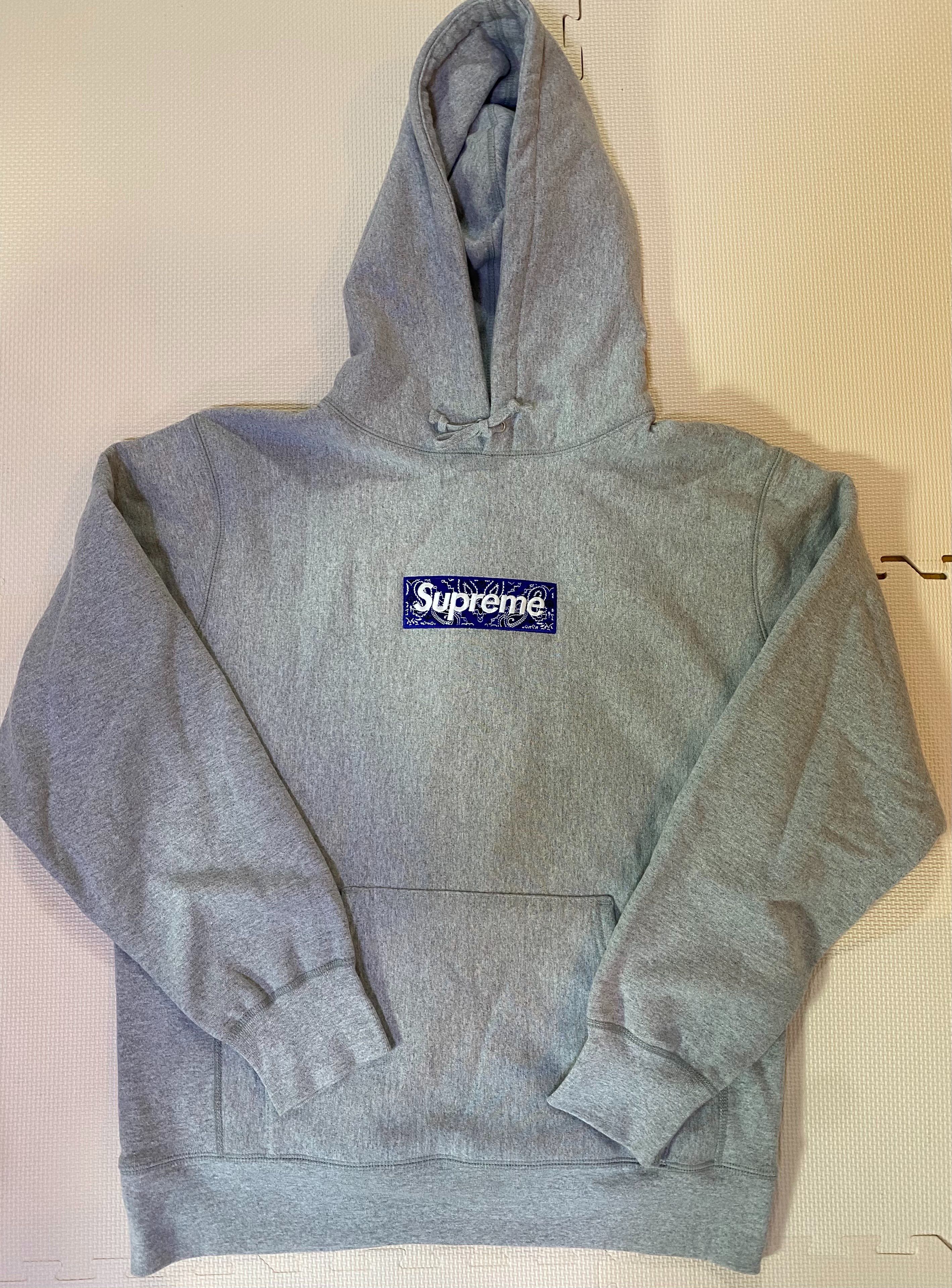 Supreme Bandana Box Logo Hooded Sweatshirt "Grey"
