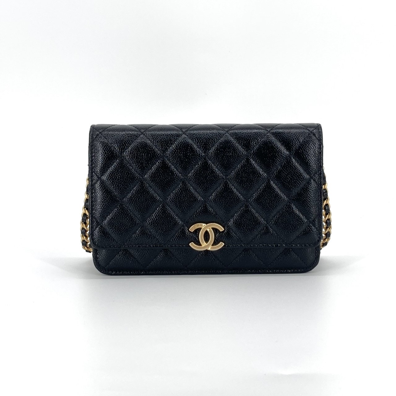 CHANEL(シャネル) マトラッセ チェーン ウォレット キャビアスキン レザー AP3516 ショルダーバッグ ブラック×レッド